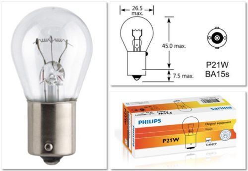 Izzó (Gömbfejű) 12V-21W (Alternatív) (Philips)