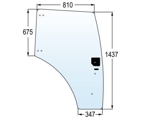 Ajtóüveg, jobb, New Holland(Alternatív)
