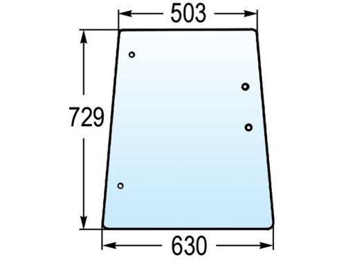 Oldalüveg, jobb és bal, 4 furat, John Deere (Alternatív)