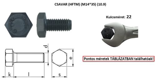 Csavar (HFTM) (M14*35) (10.9)