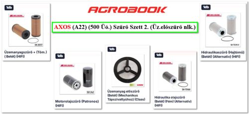 Axos (A22) (500 Üó.) Szűrő Szett 2. (Üz.előszűrő nlk.) (Alternatív)