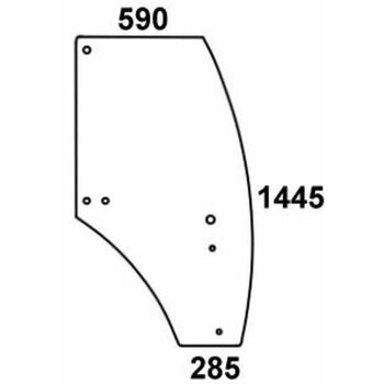 Ajtóüveg, jobb , John Deere (Alternatív)