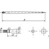 Loader tine, straight, star section 35x1100mm, pointed tip with M22x1.5mm nut, black