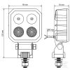 LED-es munkalámpa szett, 2 darabos, 9 W, 1000 lm, négyzet, 10/30 V, kék, 4 LED-es