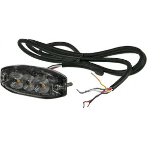 Villogó figyelmeztető LED lámpa, négyszögletes, 10/30 V, zöld, 82x30x9 mm, 3 LED