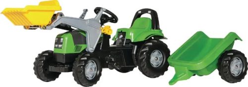 Pedálos traktor homlokrakodóval és pótkocsival, Deutz Fahr, 2, 5 éves kortól, Rolly Toys rollyKid