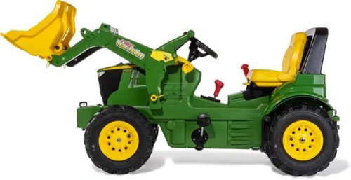 John Deere 7310R+homlokrakodó+gumiabroncs